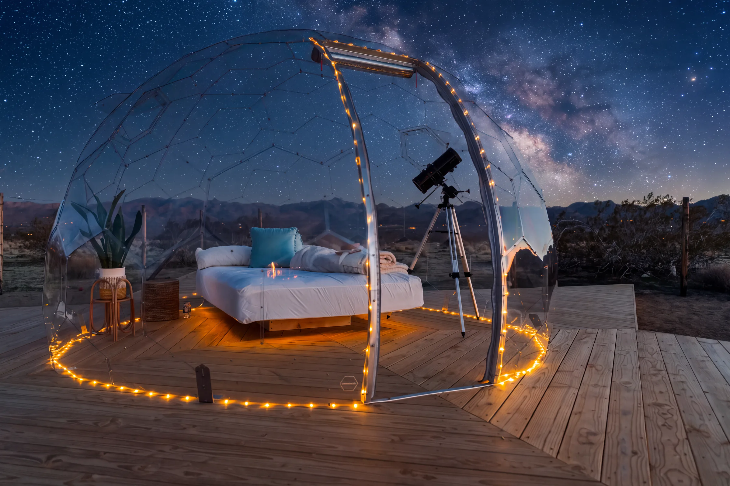 Stargazing dome at dusk